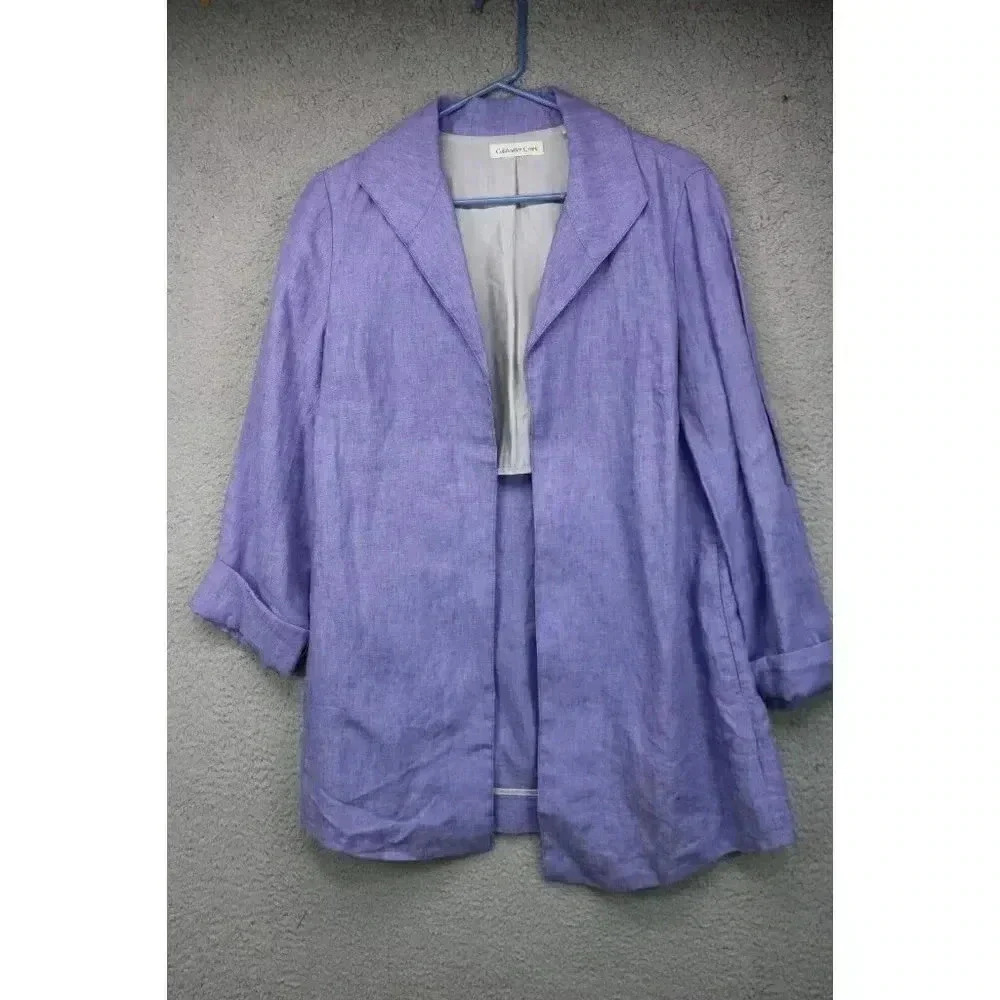Coldwater Creek 100% Linen Open‎ Cardigan-Size 8